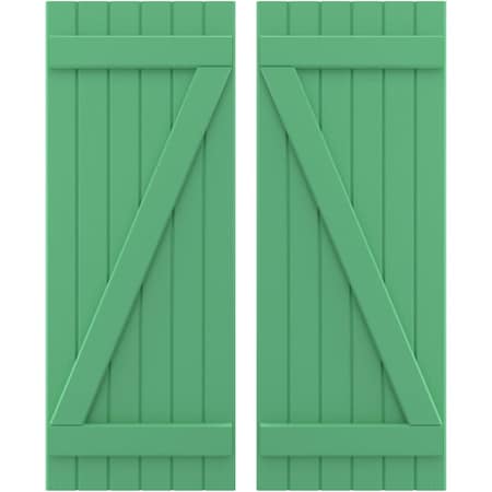 Americraft 6-Board (2 Batten) Wood Joined Board-n-Batten Shutters W/ Z-Bar, ARW102BB621X44LPH